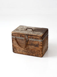 antique primitive industrial wood storage box