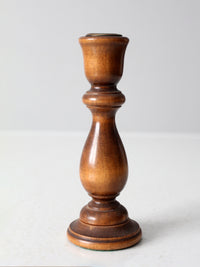 vintage turned wood candlestick holder