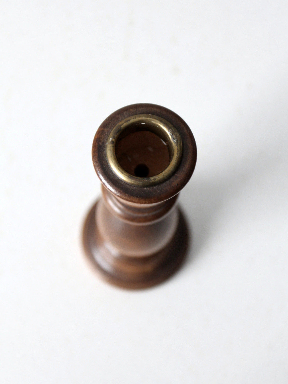 vintage turned wood candlestick holder