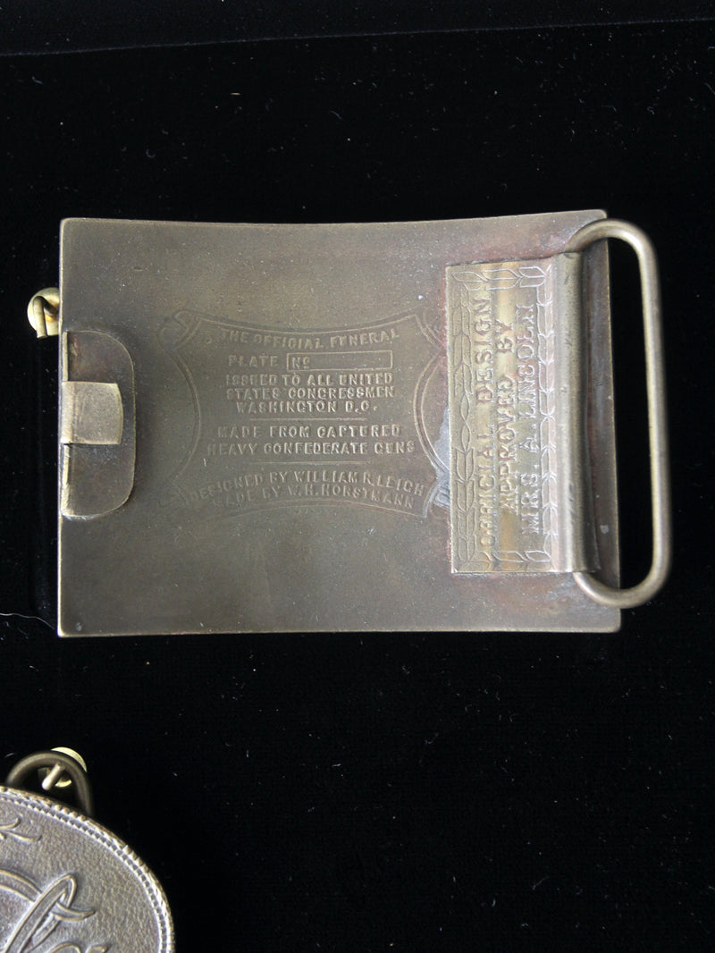 vintage 1970s belt buckles with Americana logos