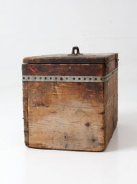 antique primitive industrial wood storage box