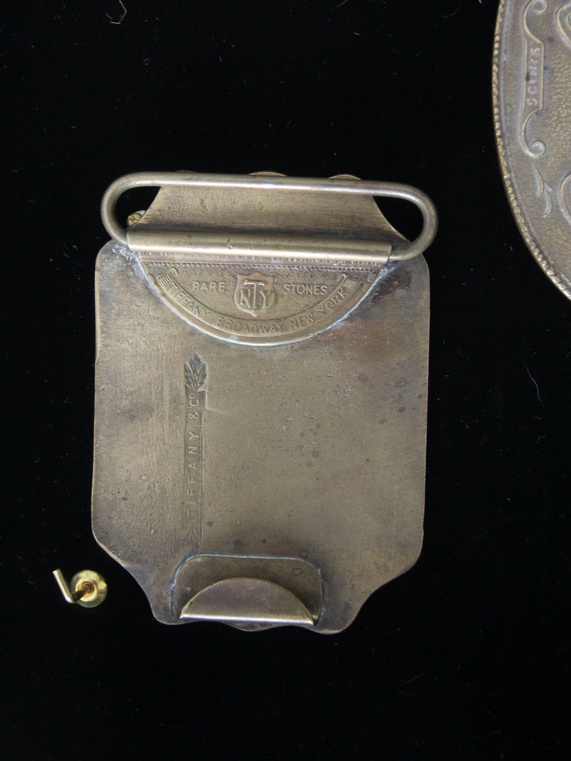 vintage 1970s belt buckles with Americana logos