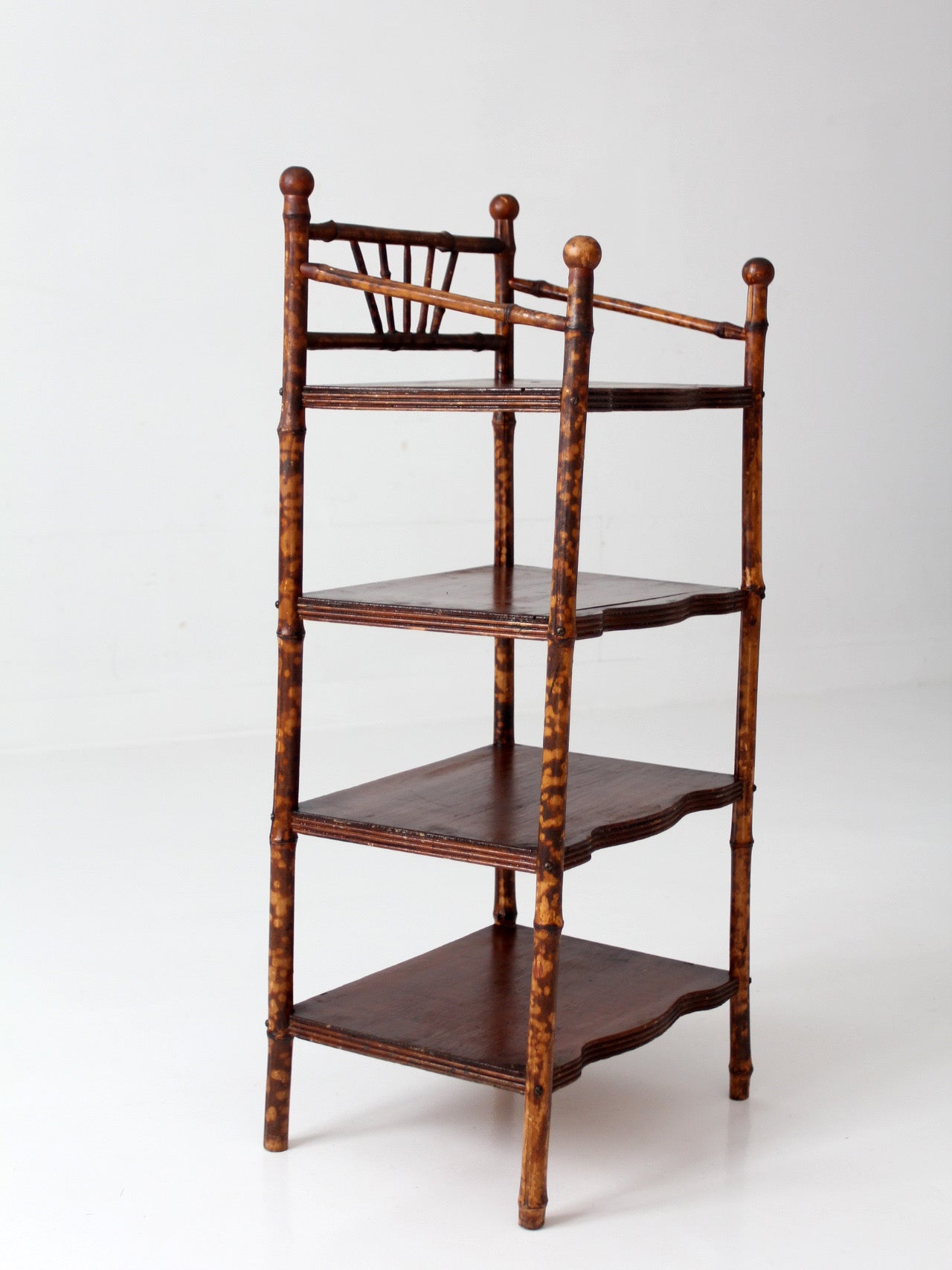 antique bamboo etagere shelf