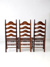 antique ladder back chairs with rush seat set of 3