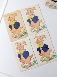 mid-century children's lacing cards set