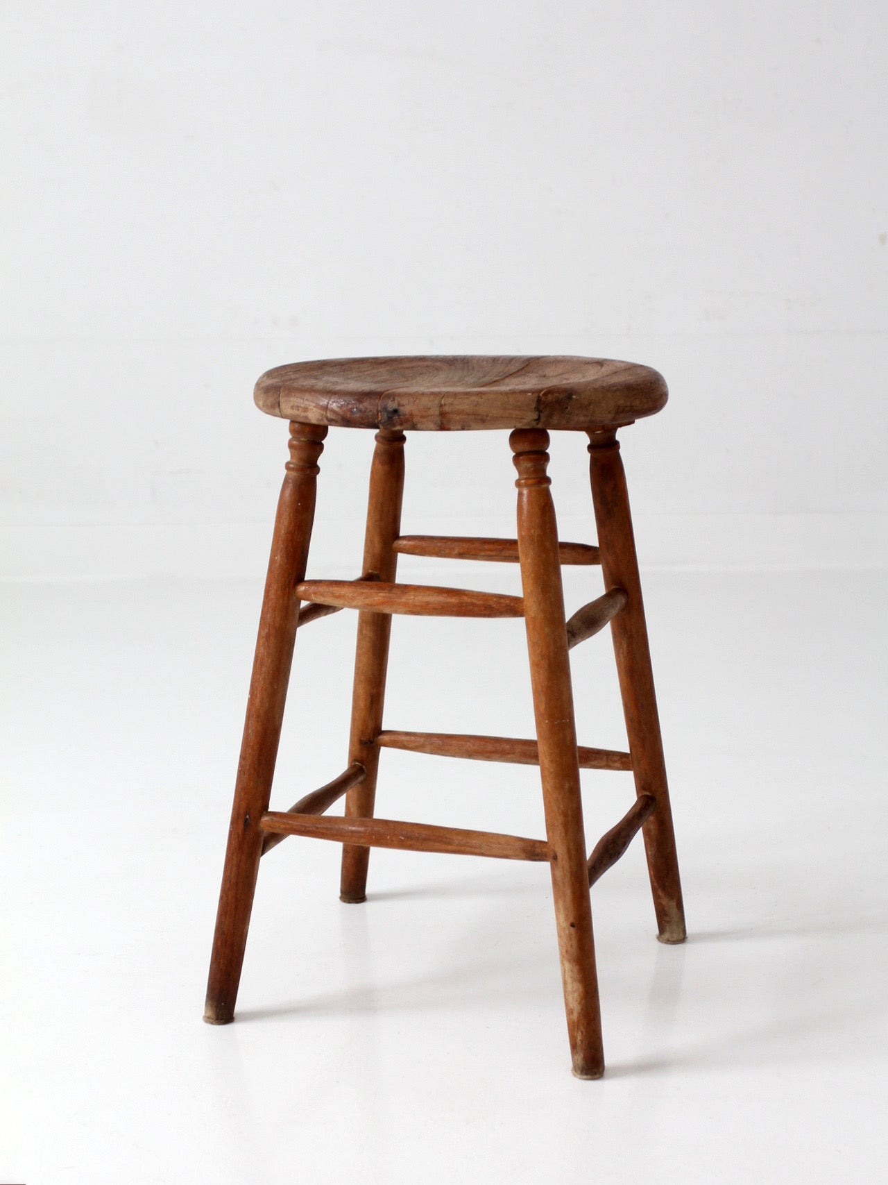 antique primitive wood stool
