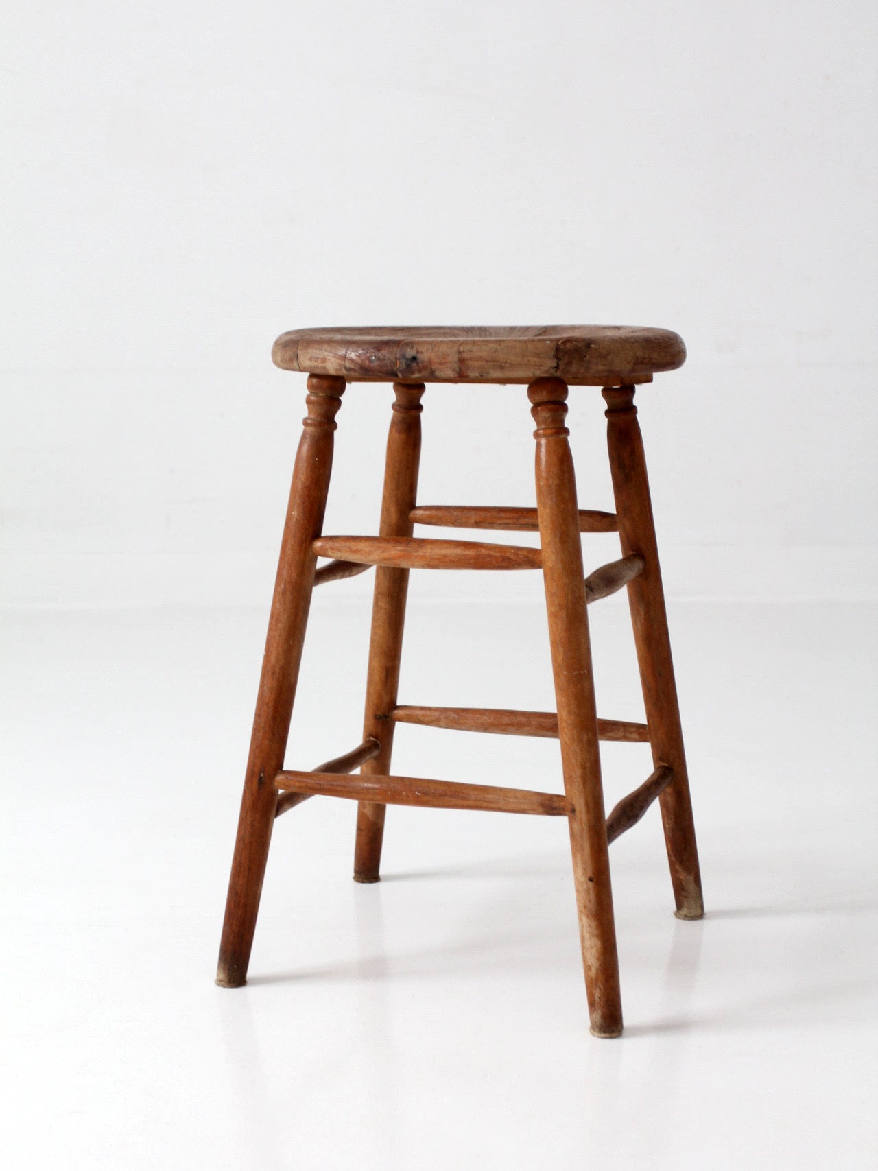 antique primitive wood stool