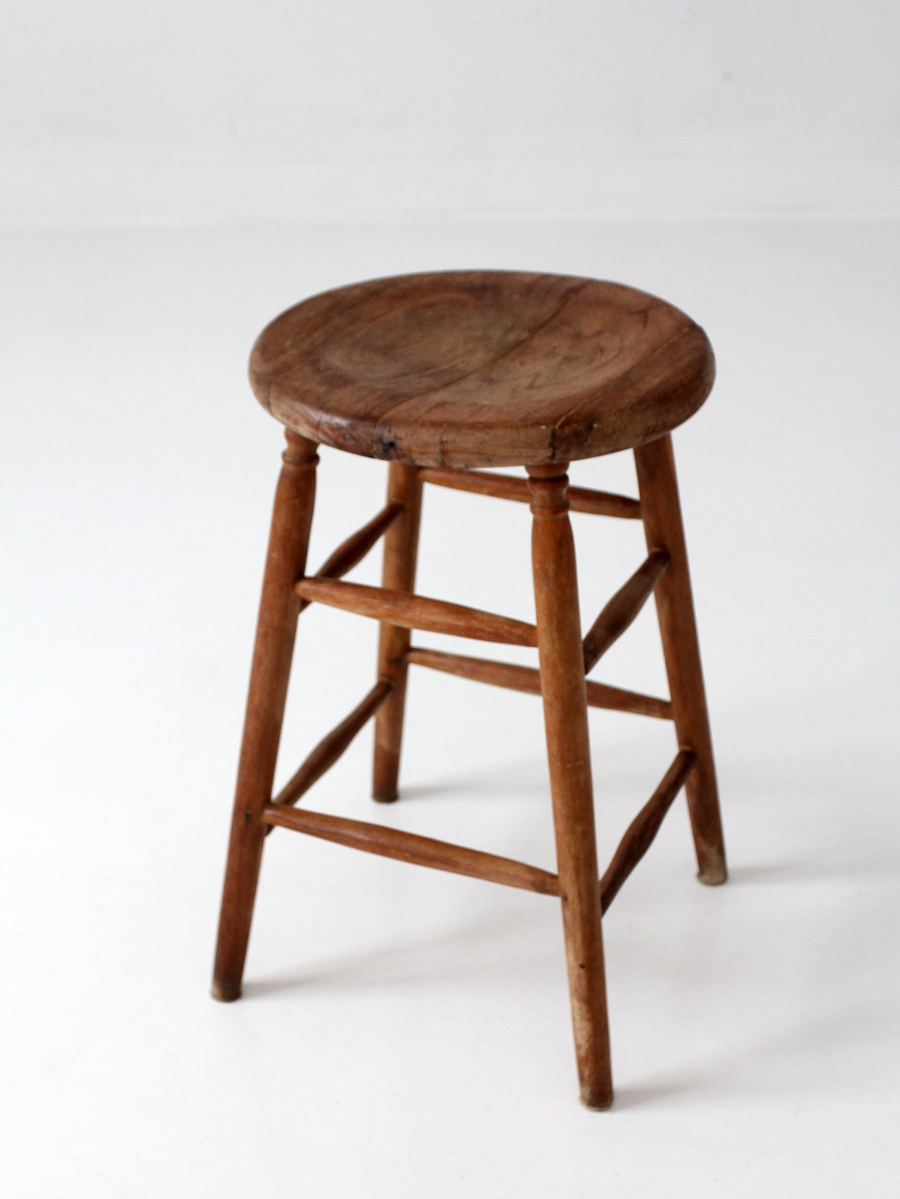 antique primitive wood stool