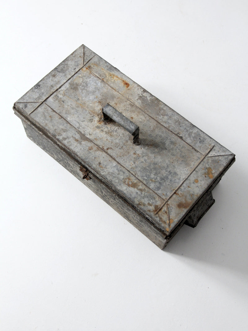 antique galvanized metal tool box