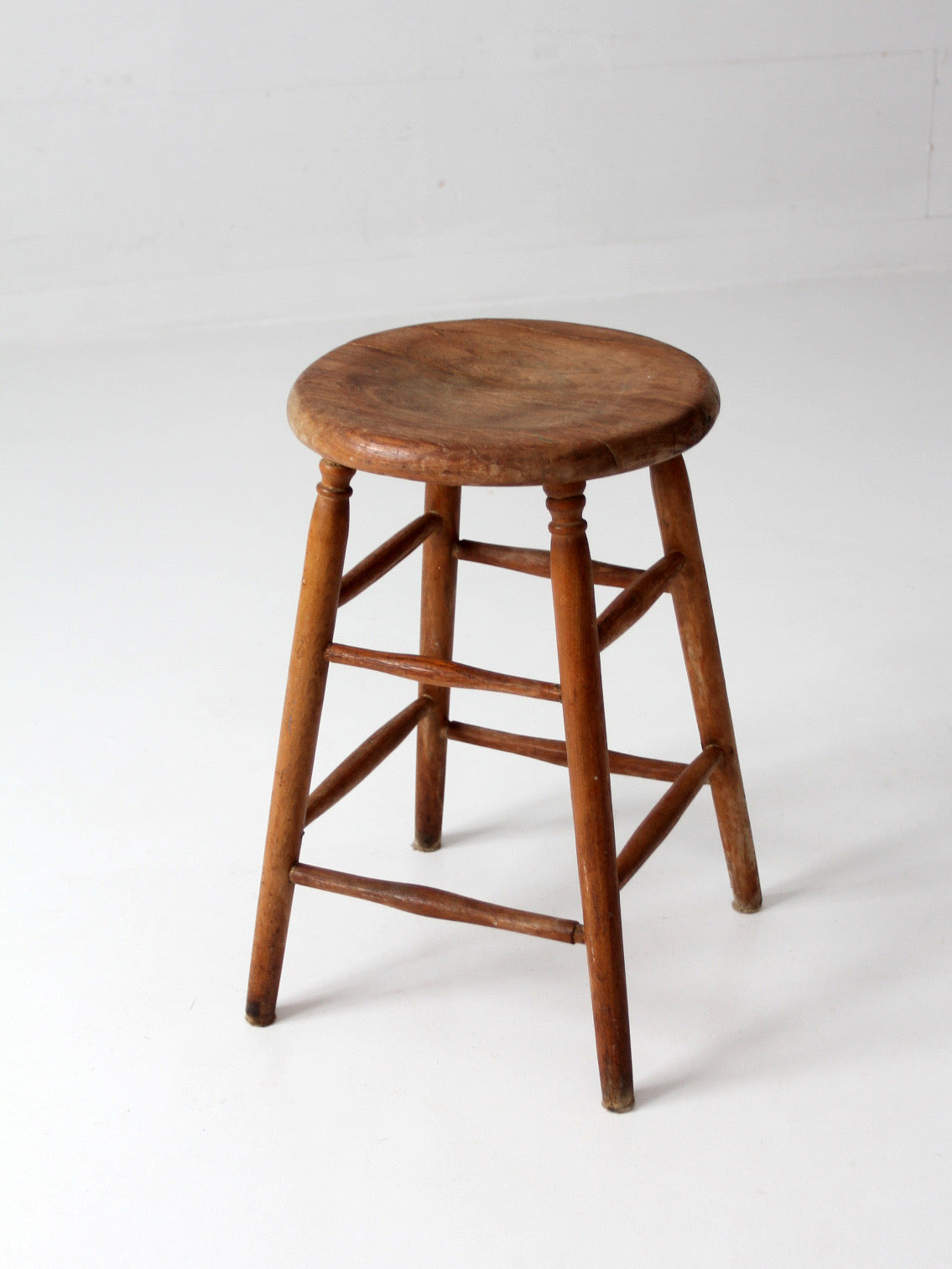 antique primitive wood stool