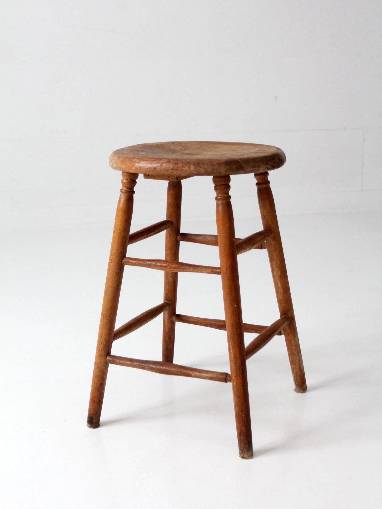antique primitive wood stool