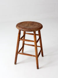 antique primitive wood stool