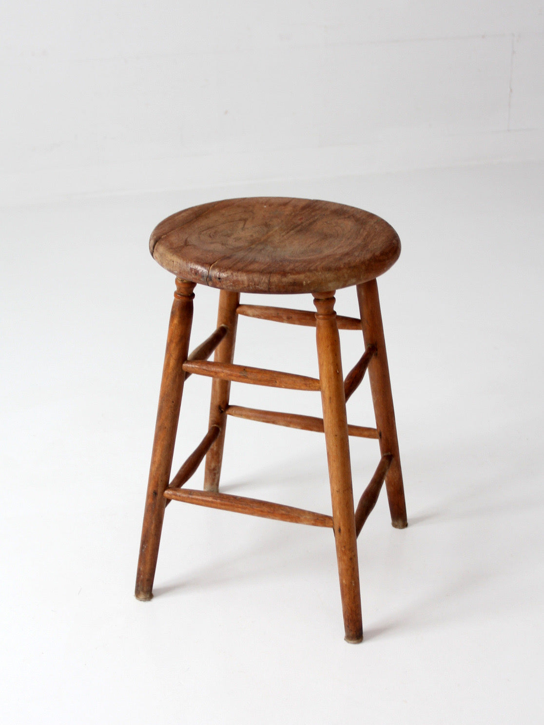 antique primitive wood stool