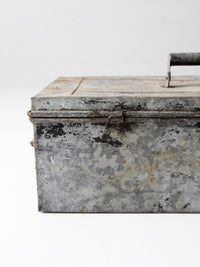 antique galvanized metal tool box