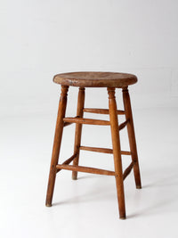 antique primitive wood stool