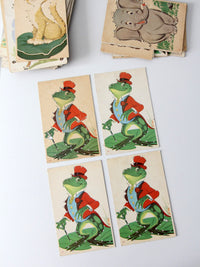 mid-century children's lacing cards set