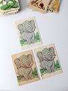 mid-century children's lacing cards set