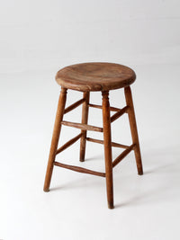 antique primitive wood stool