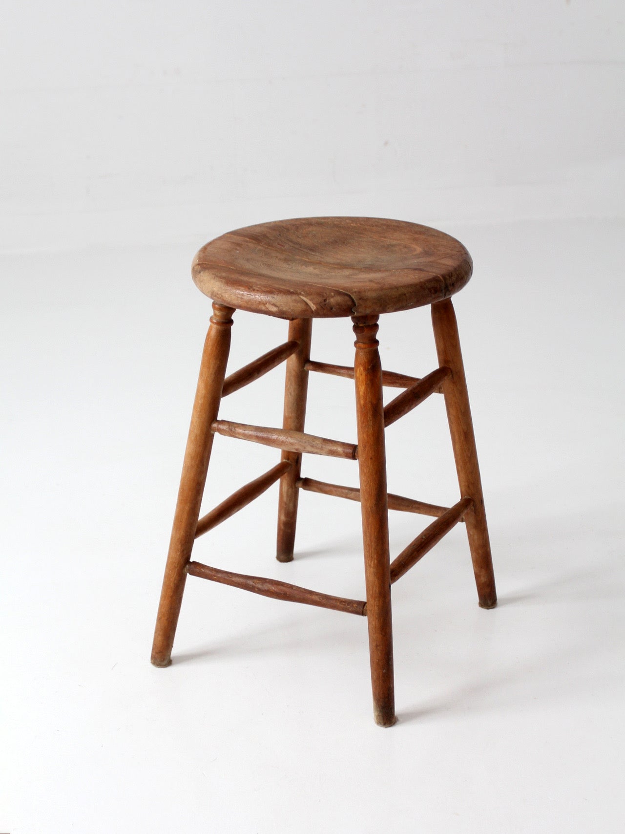 antique primitive wood stool