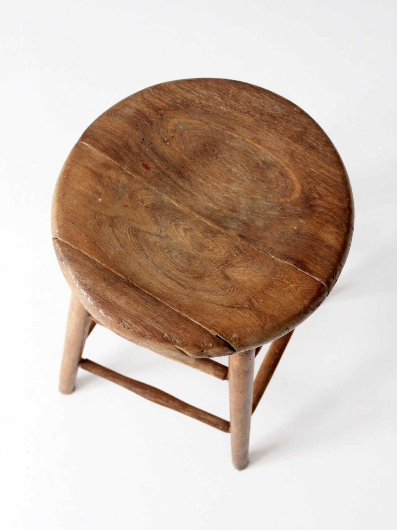 antique primitive wood stool