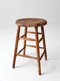 antique primitive wood stool