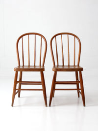 pair of vintage Windsor bow back chairs