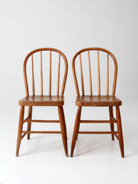 pair of vintage Windsor bow back chairs
