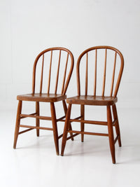 pair of vintage Windsor bow back chairs