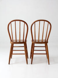 pair of vintage Windsor bow back chairs