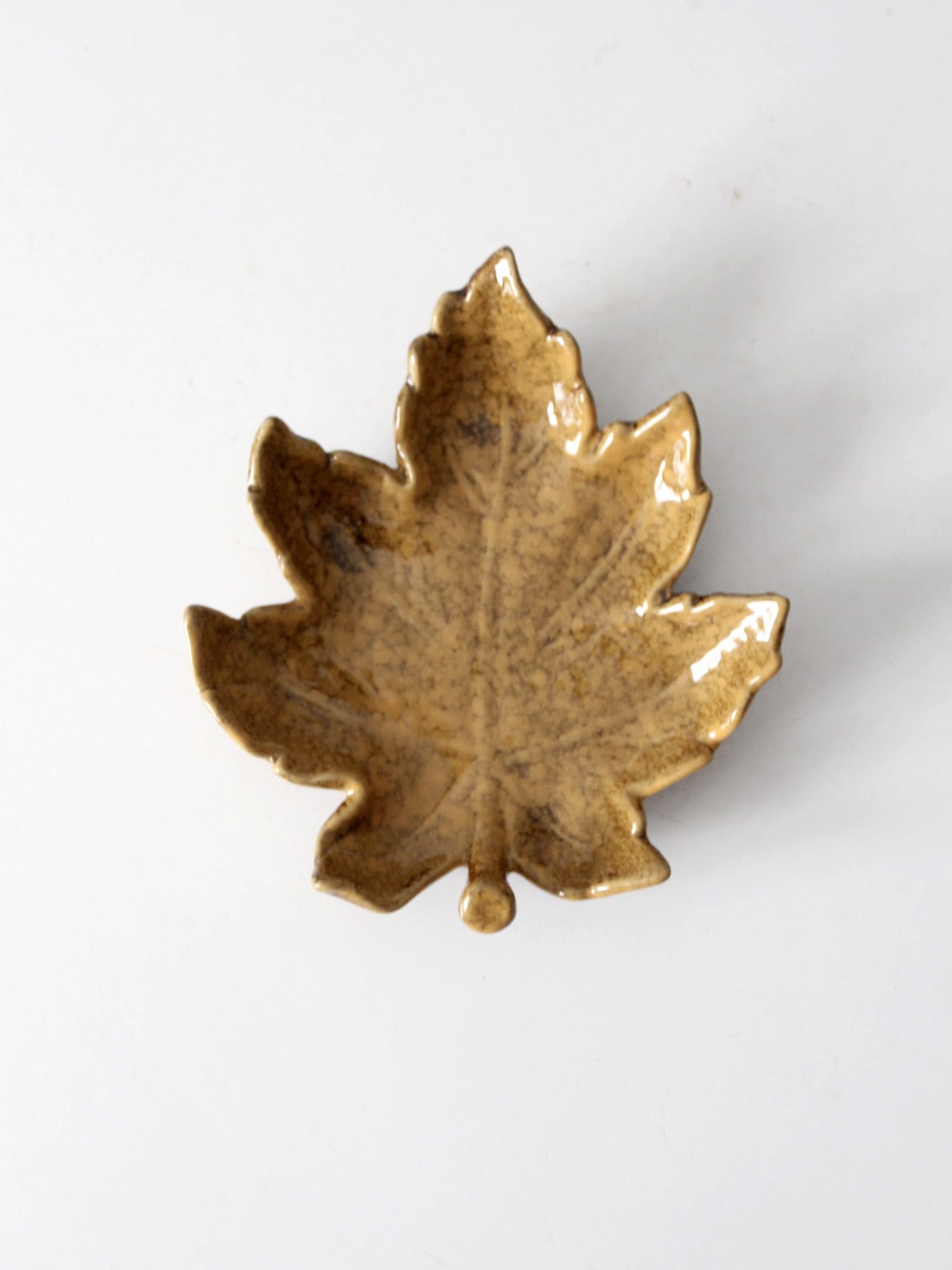vintage studio pottery leaf plate