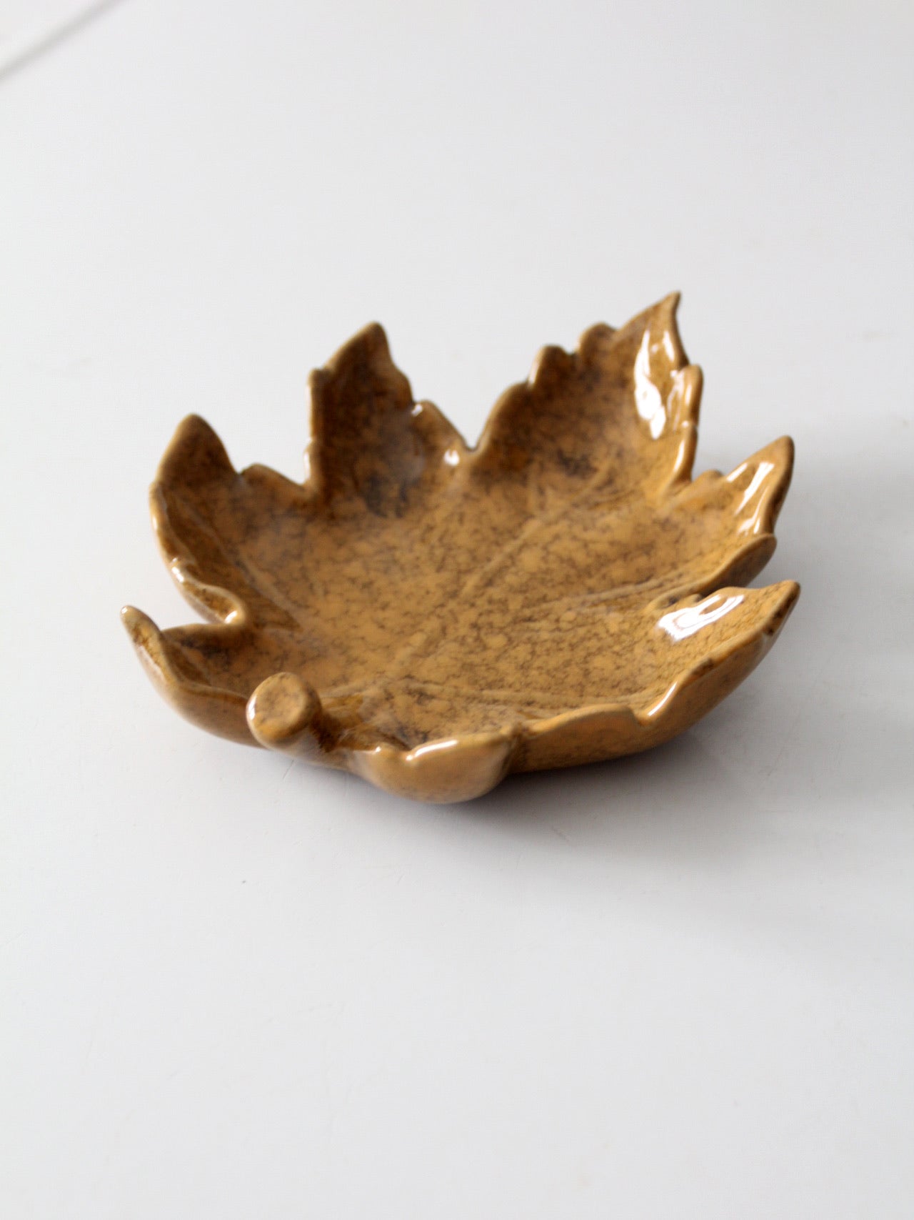 vintage studio pottery leaf plate