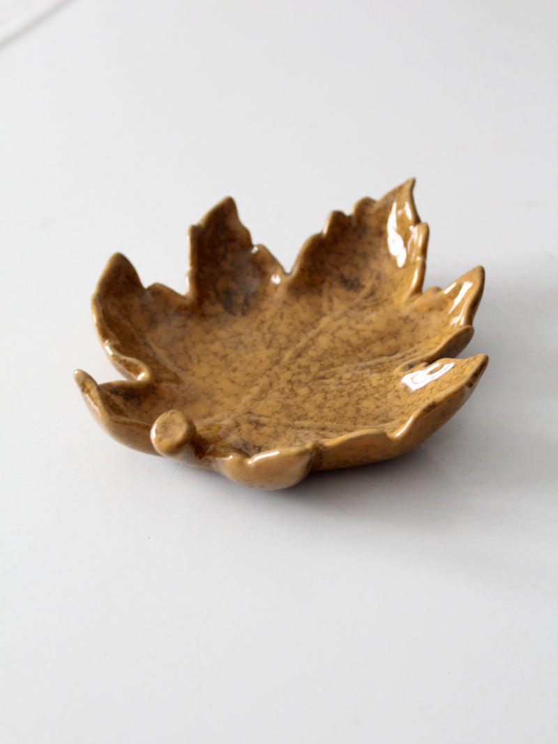 vintage studio pottery leaf plate