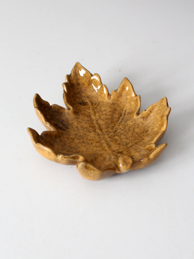 vintage studio pottery leaf plate