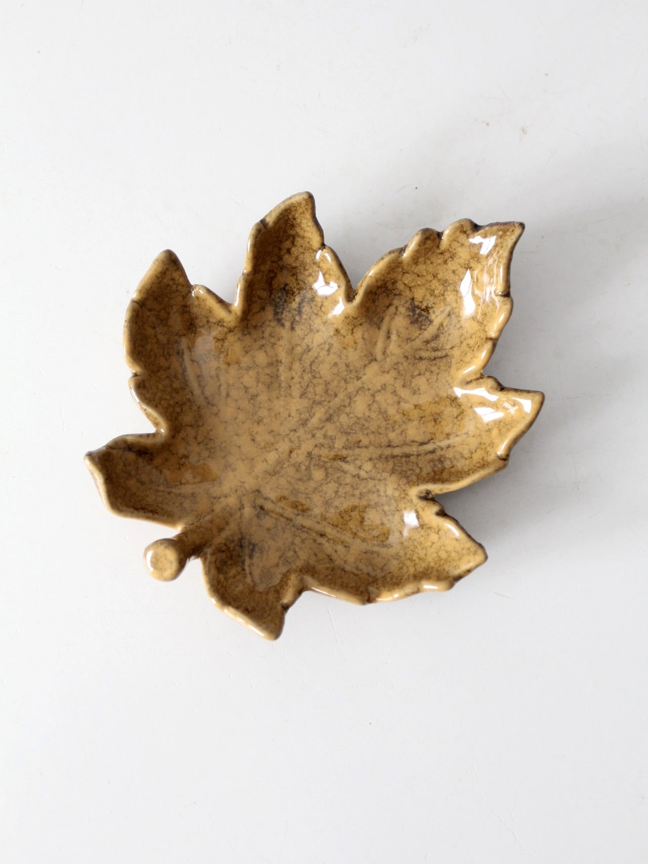 vintage studio pottery leaf plate