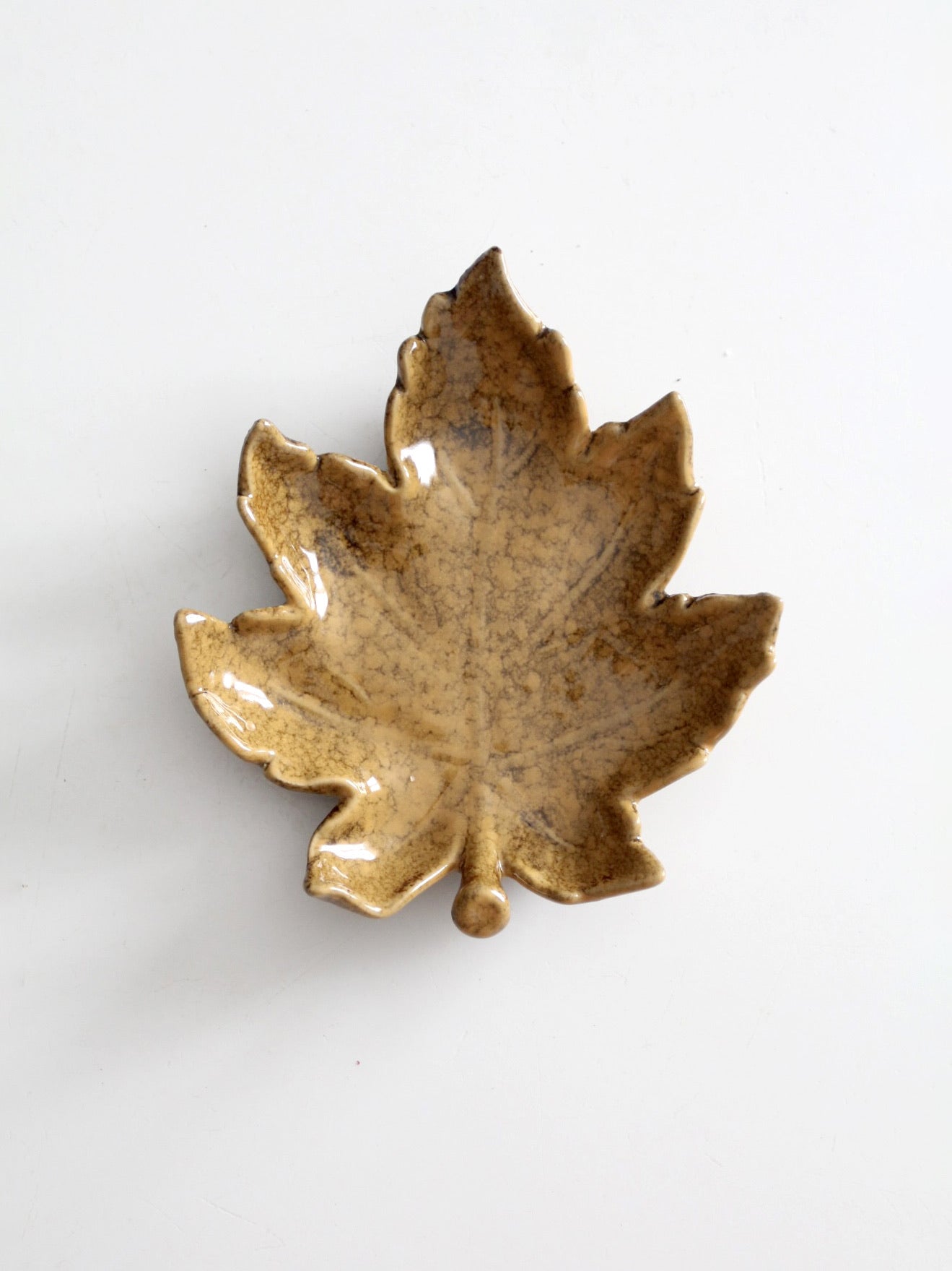 vintage studio pottery leaf plate