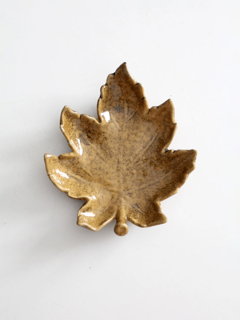vintage studio pottery leaf plate