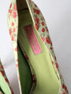 Betsey Johnson green floral pumps size 8