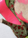 Betsey Johnson green floral pumps size 8