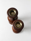 vintage wooden candleholders pair