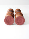 vintage wooden candleholders pair