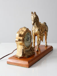 mid century United self-starting horse clock