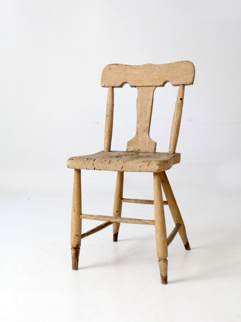 antique rustic fiddleback chair