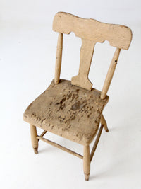 antique rustic fiddleback chair