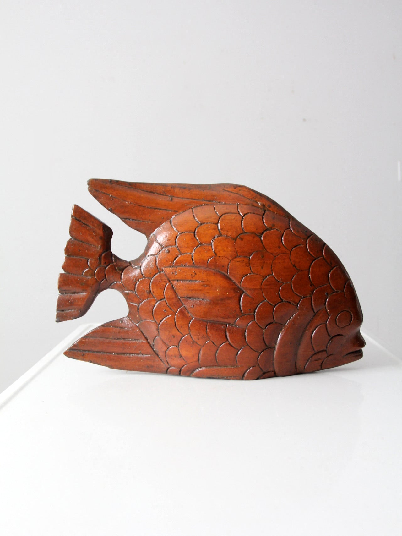 mid century hand carved wooden fish – 86 Vintage