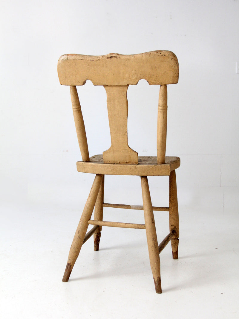 antique rustic fiddleback chair