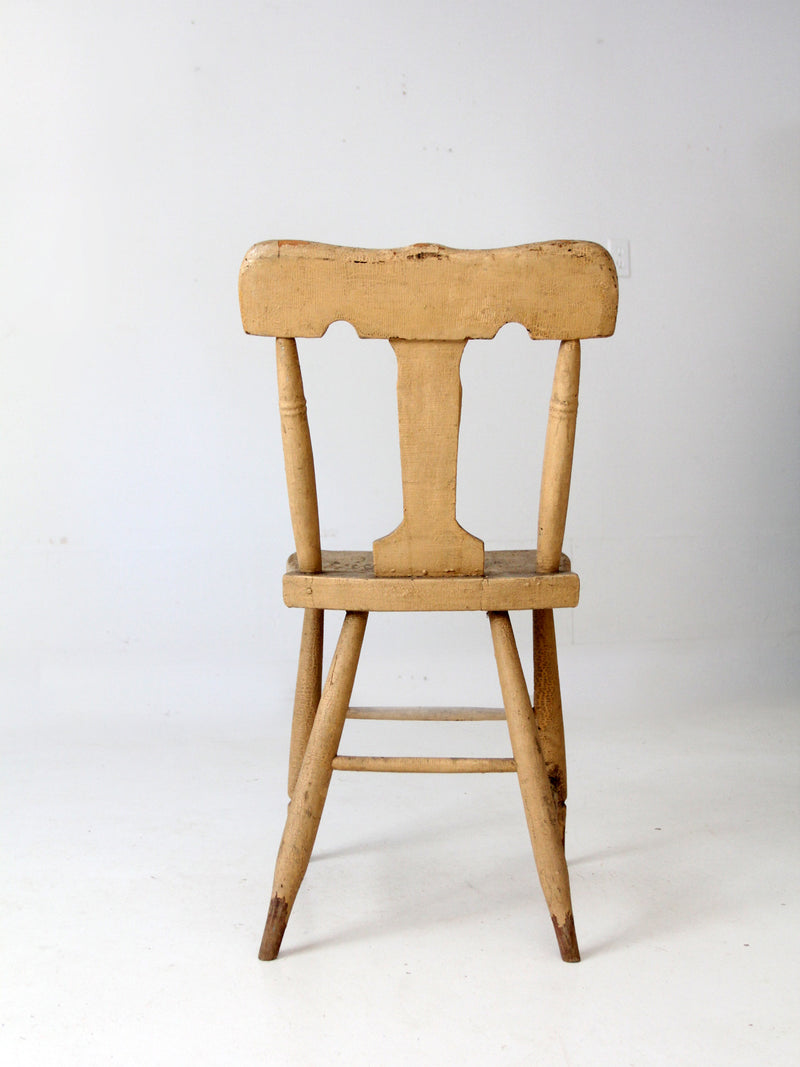 antique rustic fiddleback chair