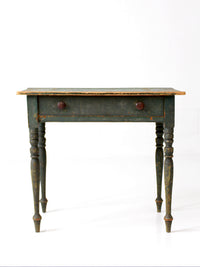 antique American painted table with drawer