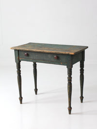 antique American painted table with drawer