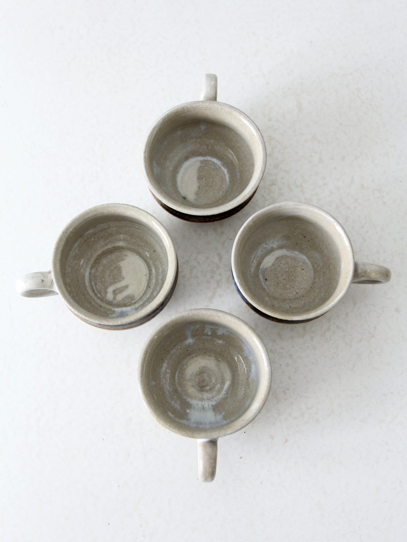 vintage studio pottery cups set of 4
