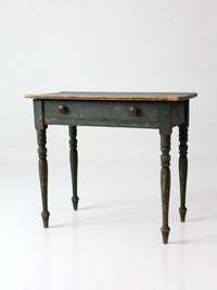 antique American painted table with drawer